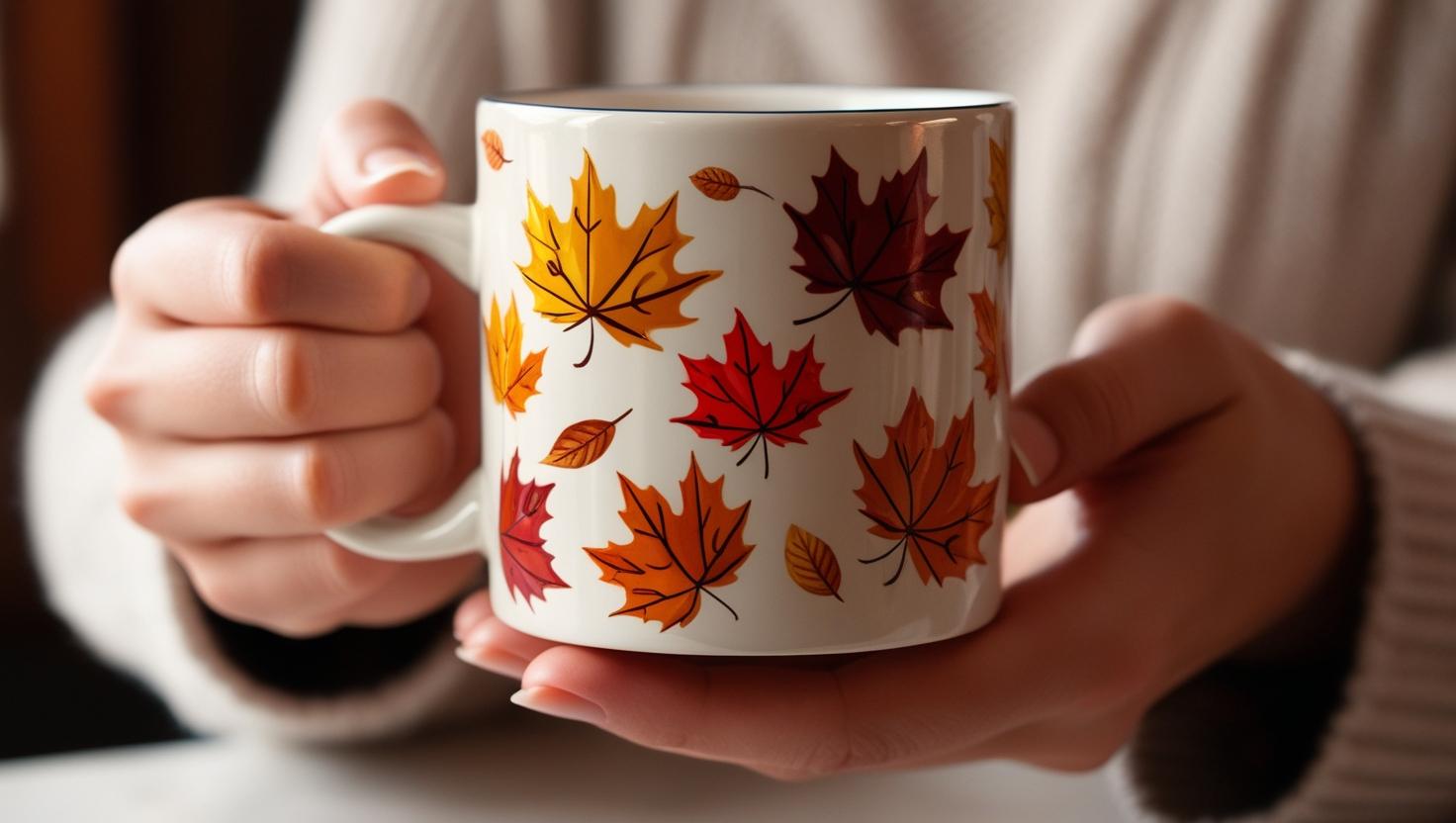 printed mug image with a person drinking